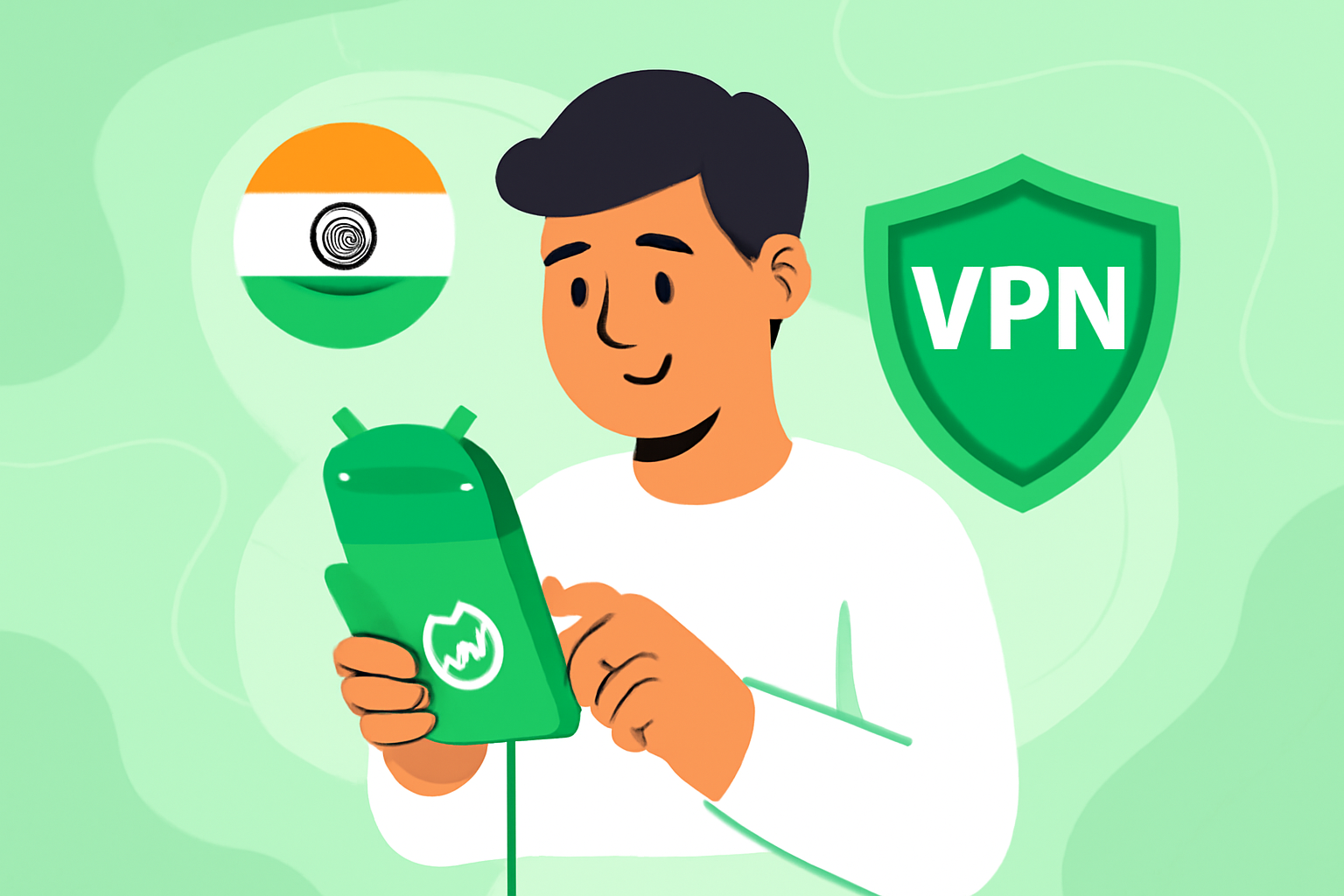 Benefits of using a VPN in India on Android - VPN in India illustration