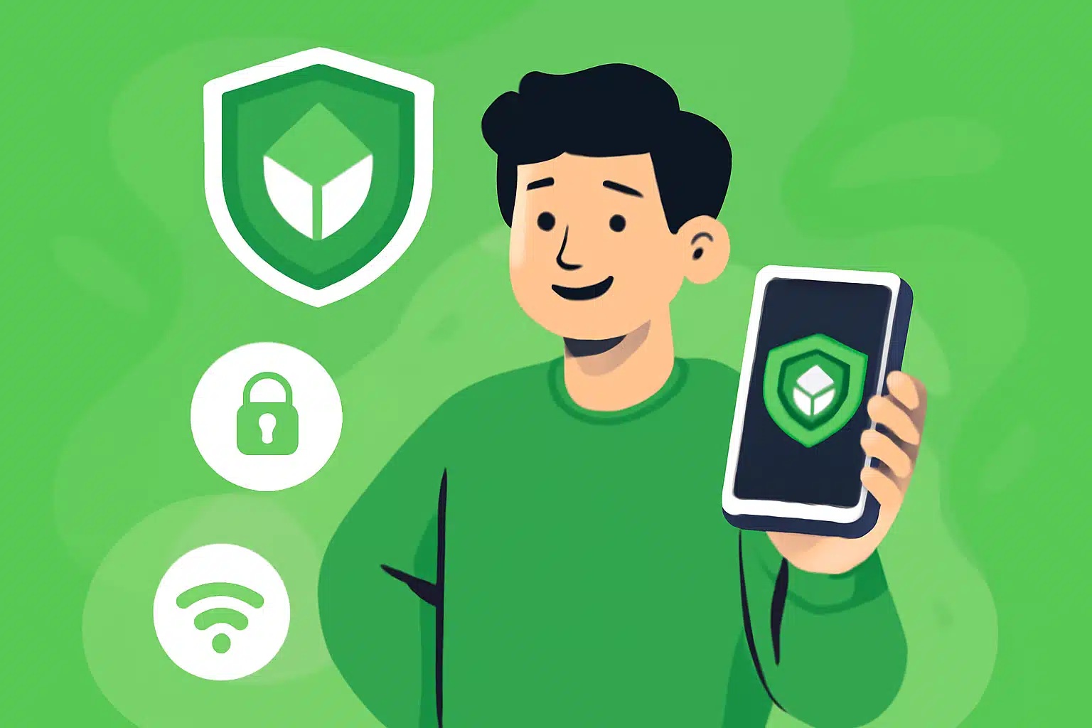 How Free Grass VPN enhances online privacy - VPN security illustration