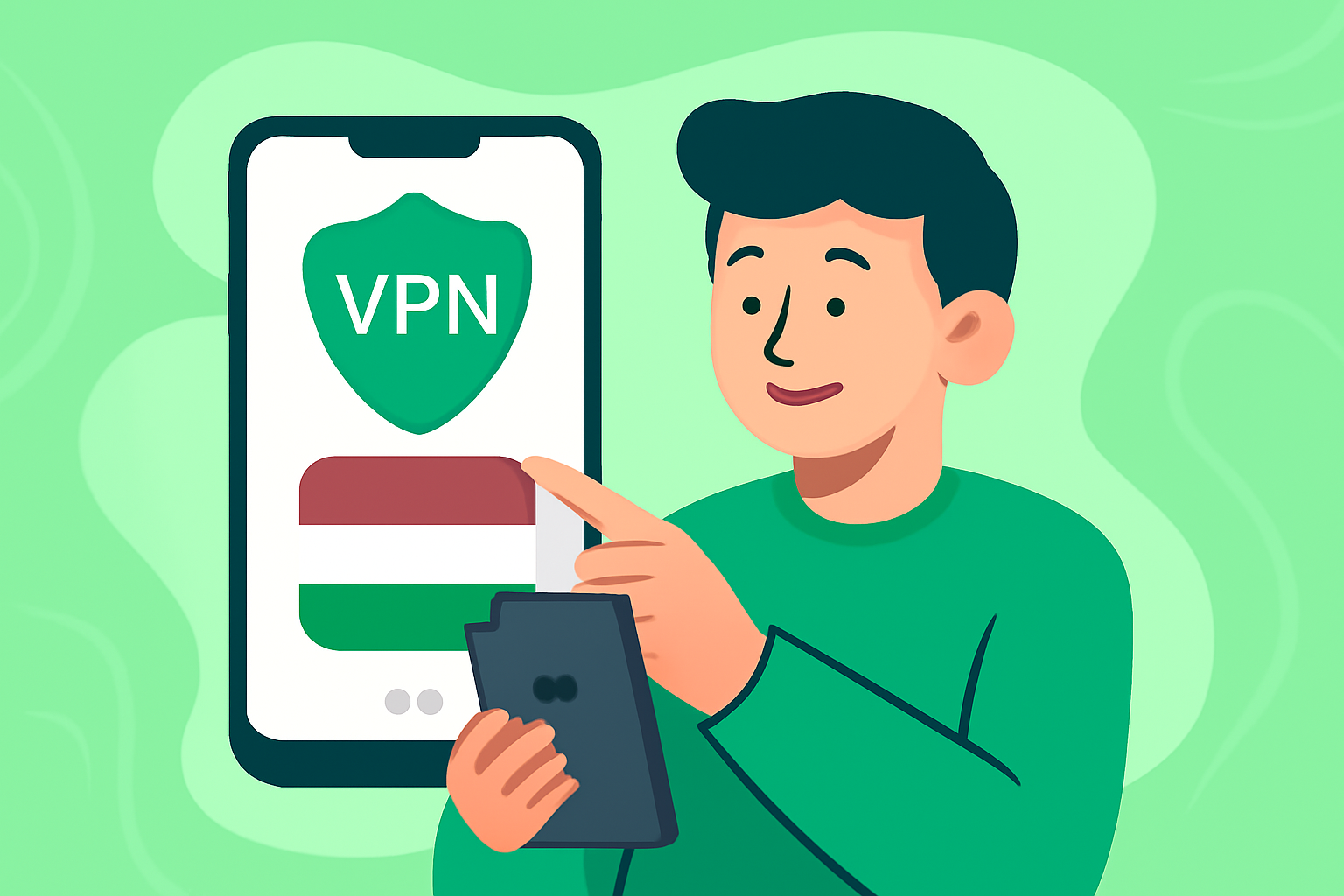 How to set up a VPN Hungarian on Android - VPN Hungarian illustration