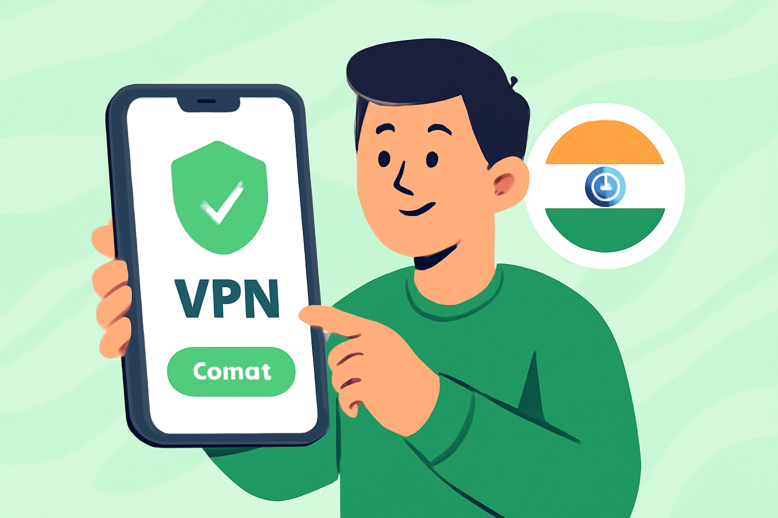 How to set up Free Grass VPN in India - VPN in India illustration