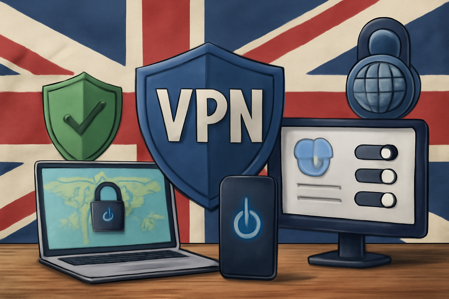 VPN 영어 옵션의 주요 기능 - VPN 영어 일러스트레이션