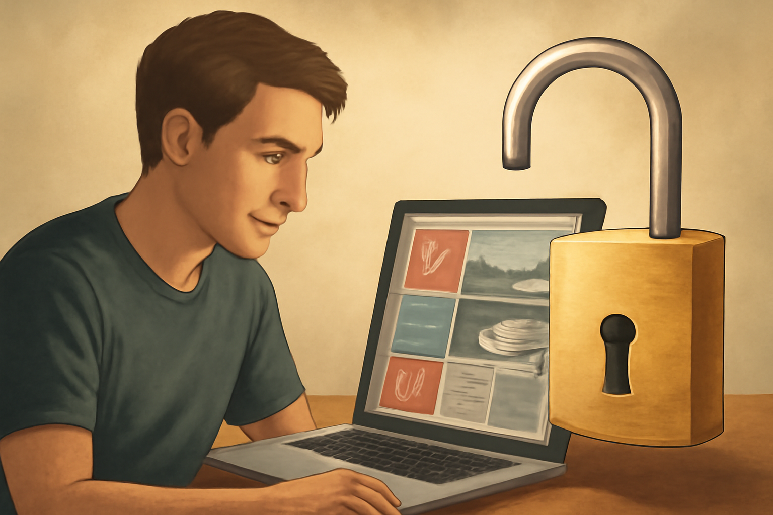 Unrestricted access to content - VPN enterprise illustration