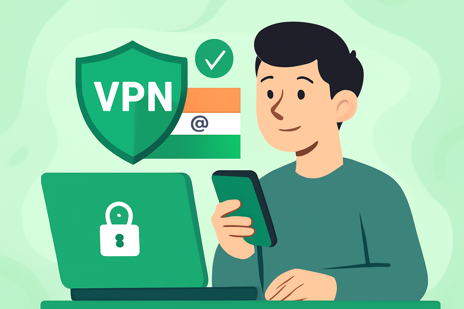 Beste VPN India: toppval for trygg surfing på nett - VPN India illustrasjon