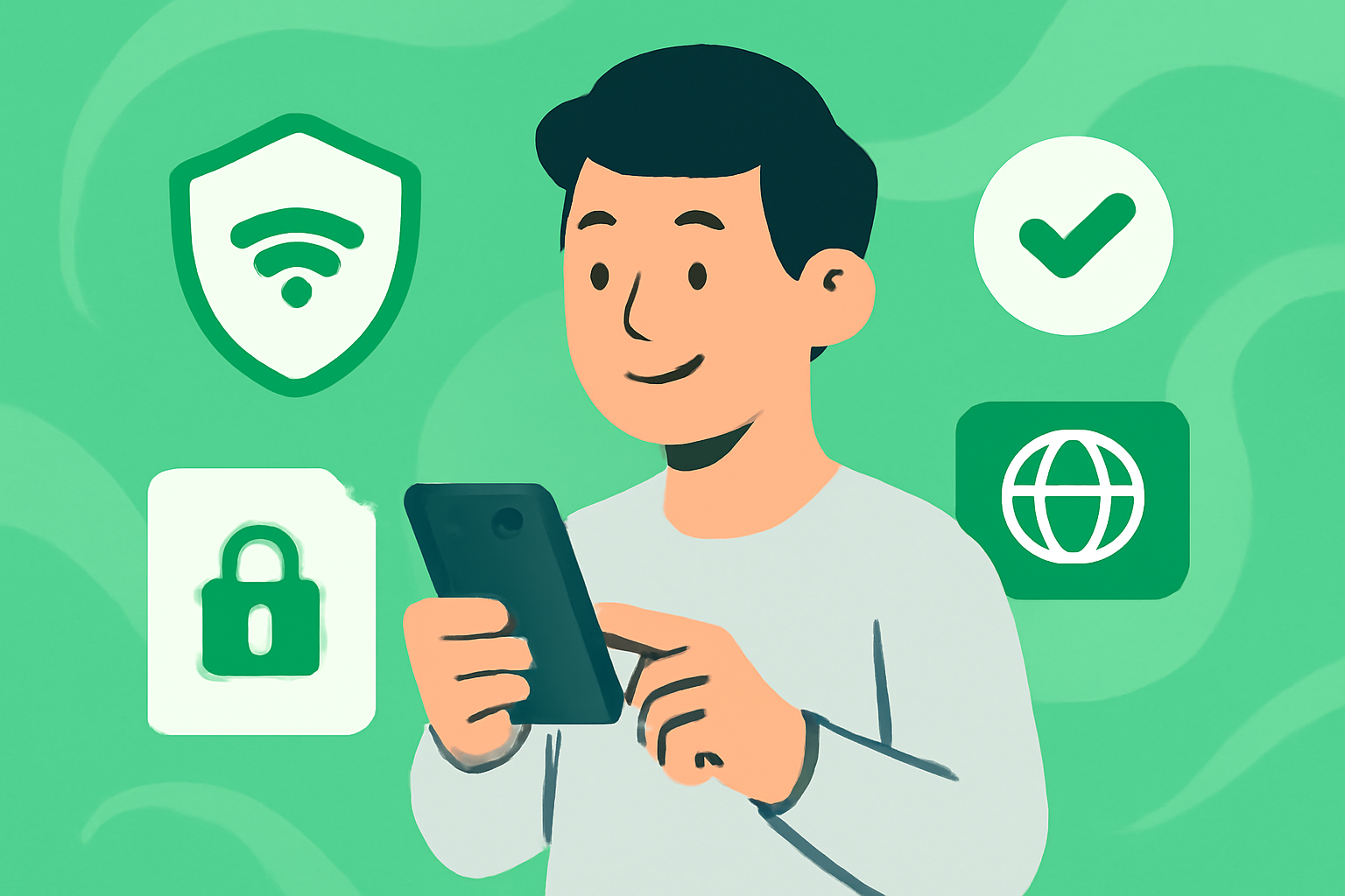 Features to look for in a VPN mobile app - VPN mobile illustration