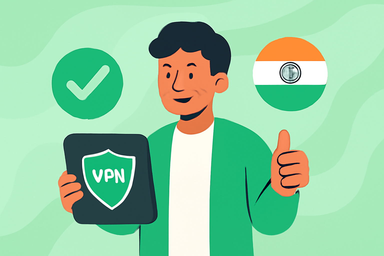 Anbefalte VPN-tjenester for India - VPN India illustrasjon