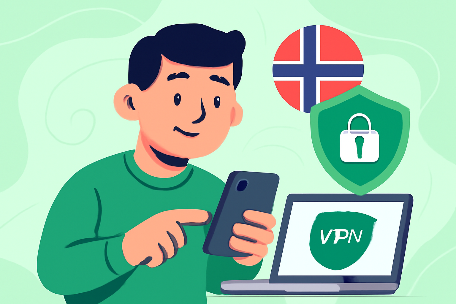 Fordelane med å bruke ein VPN i Noreg - VPN Noreg illustrasjon