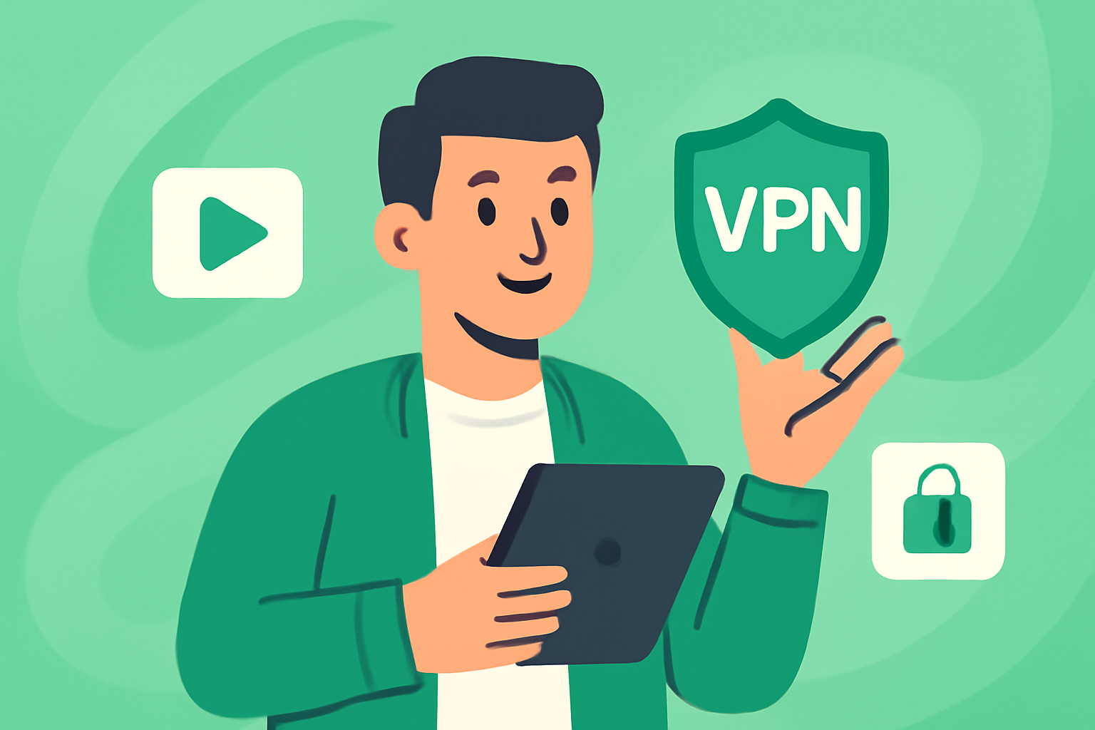 ストリーミングとセキュリティのためのトップVPNオプション - VPNオーストラリアレビューのイラスト