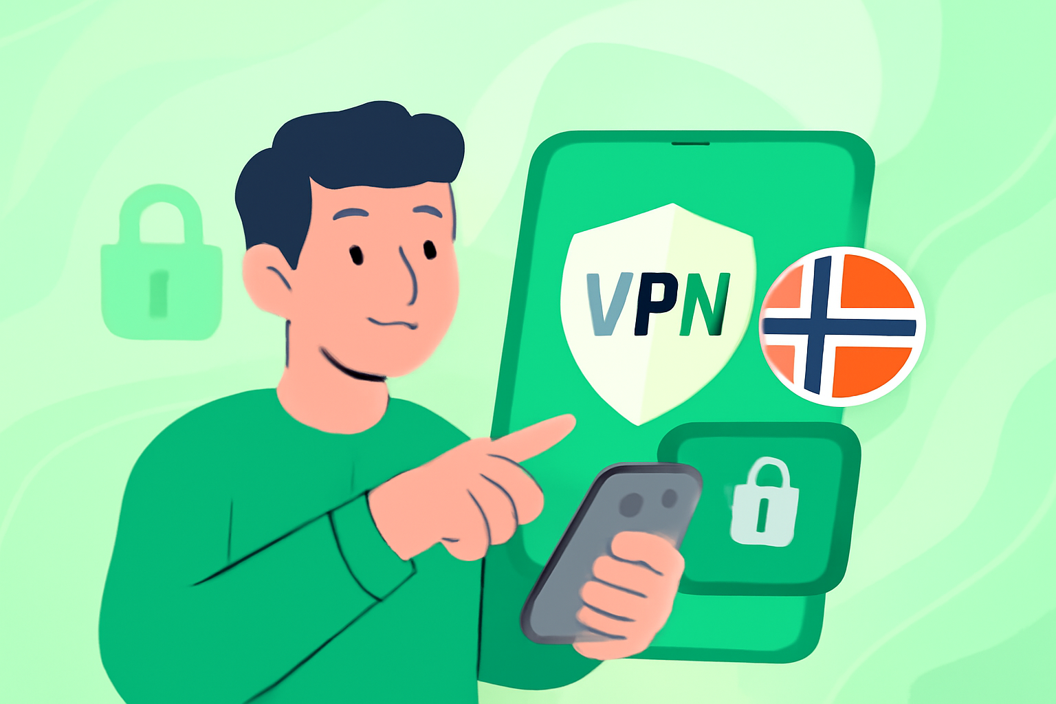 VPN Noreg: kvifor det er det beste valet for personvern - VPN Noreg illustrasjon