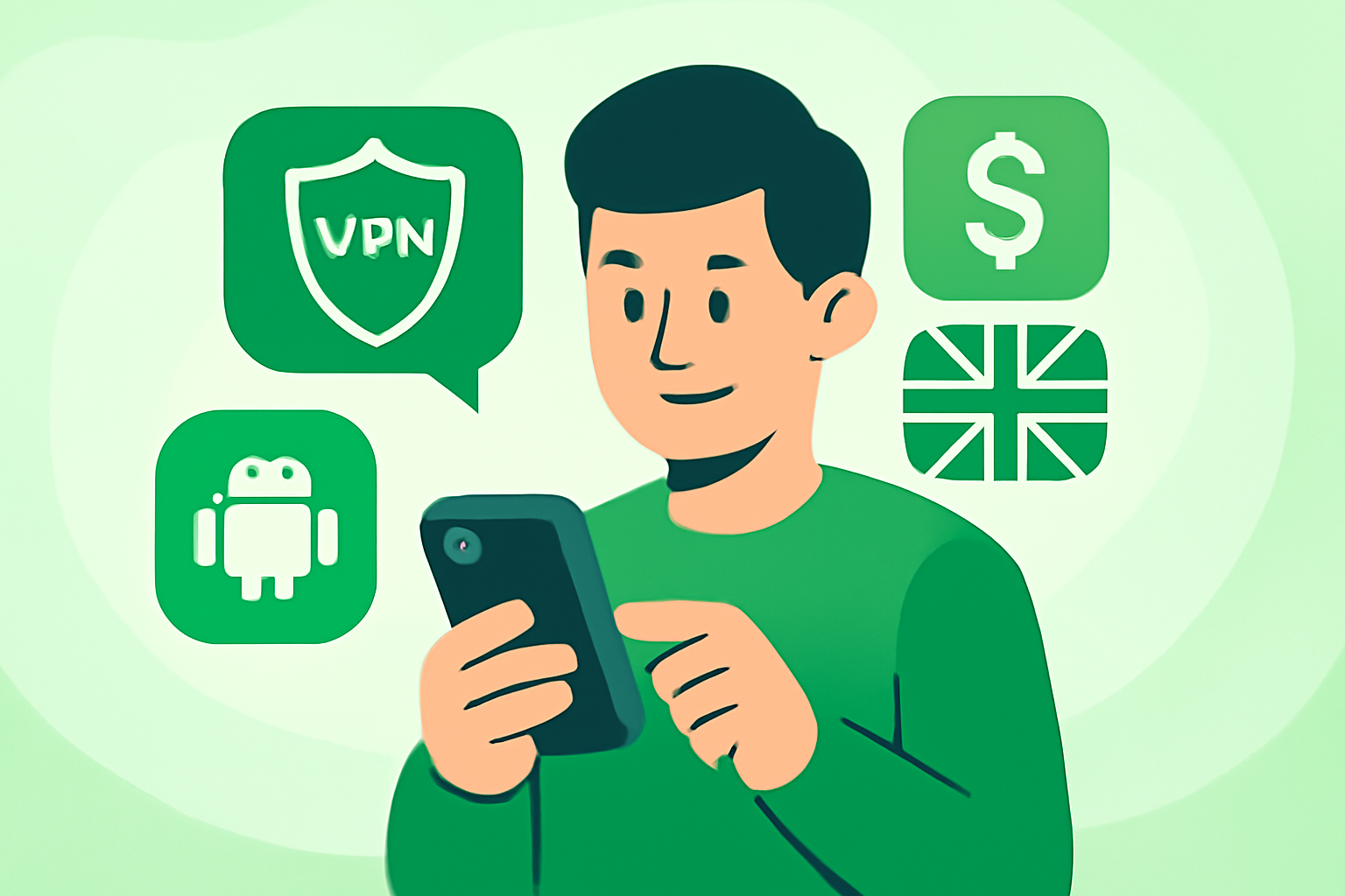 options VPN abordables pour les utilisateurs Android basés au Royaume-Uni - Illustration du prix VPN UK