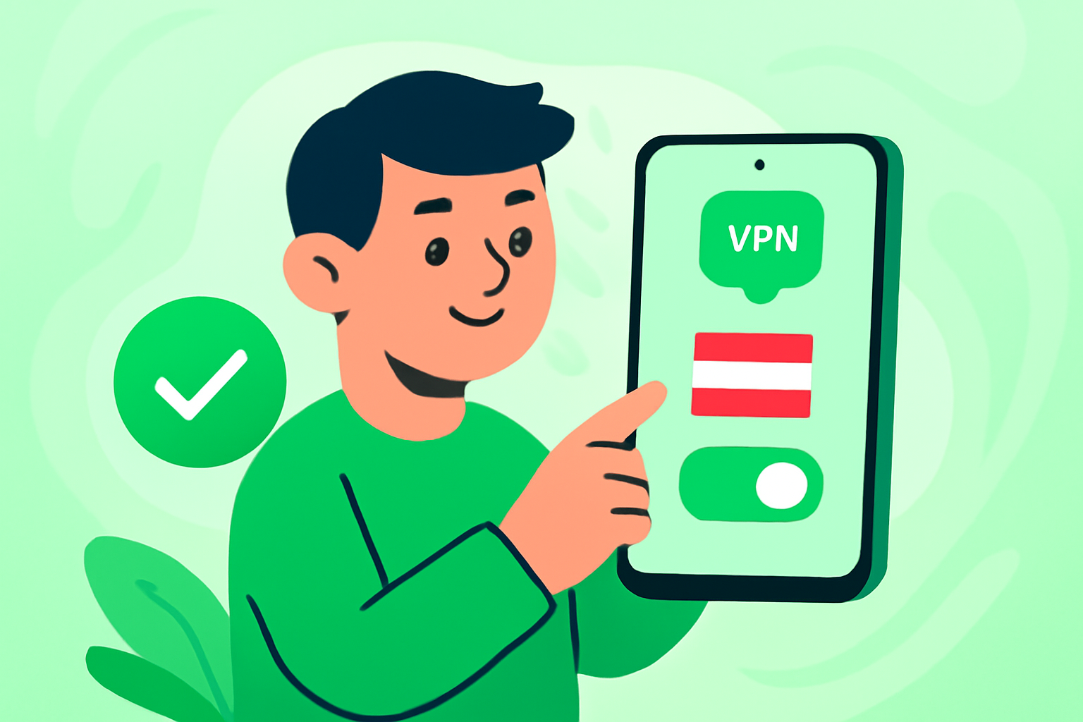 So richten Sie ein VPN in Österreich auf Ihrem Android-Gerät ein - VPN Österreich Illustration