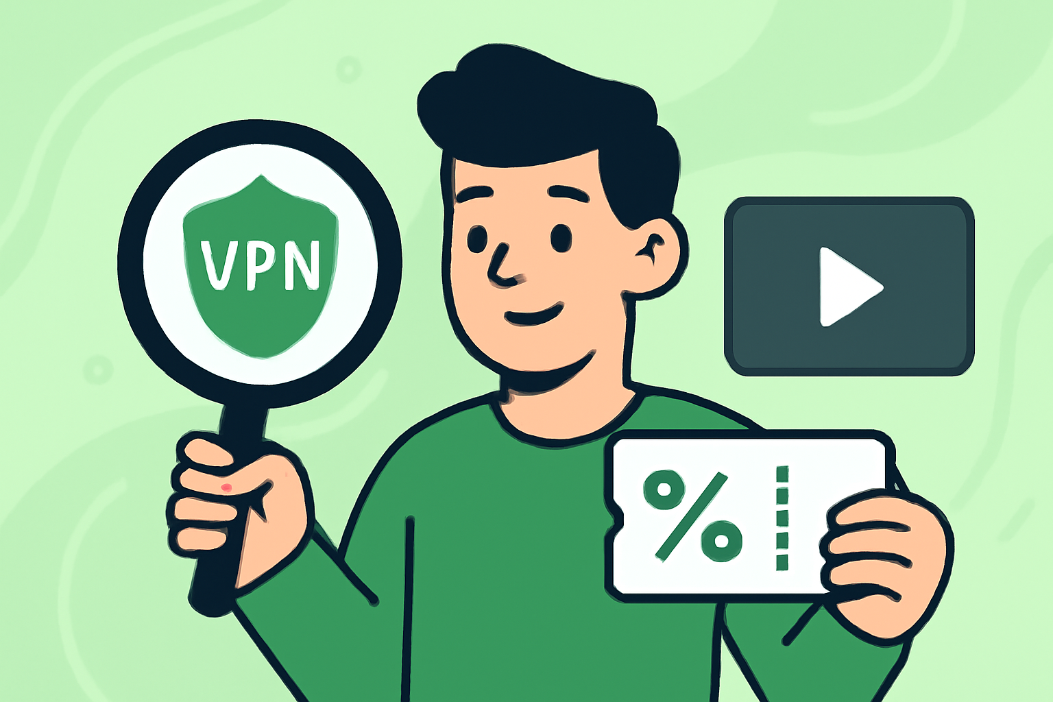 korleis du finn og bruker ein VPN-rabattkode YouTube - VPN-rabattkode YouTube-illustrasjon