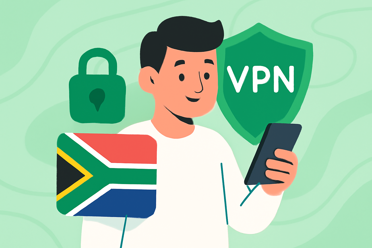 Hoe om te begin met VPN Suid-Afrika - VPN Suid-Afrika illustrasie