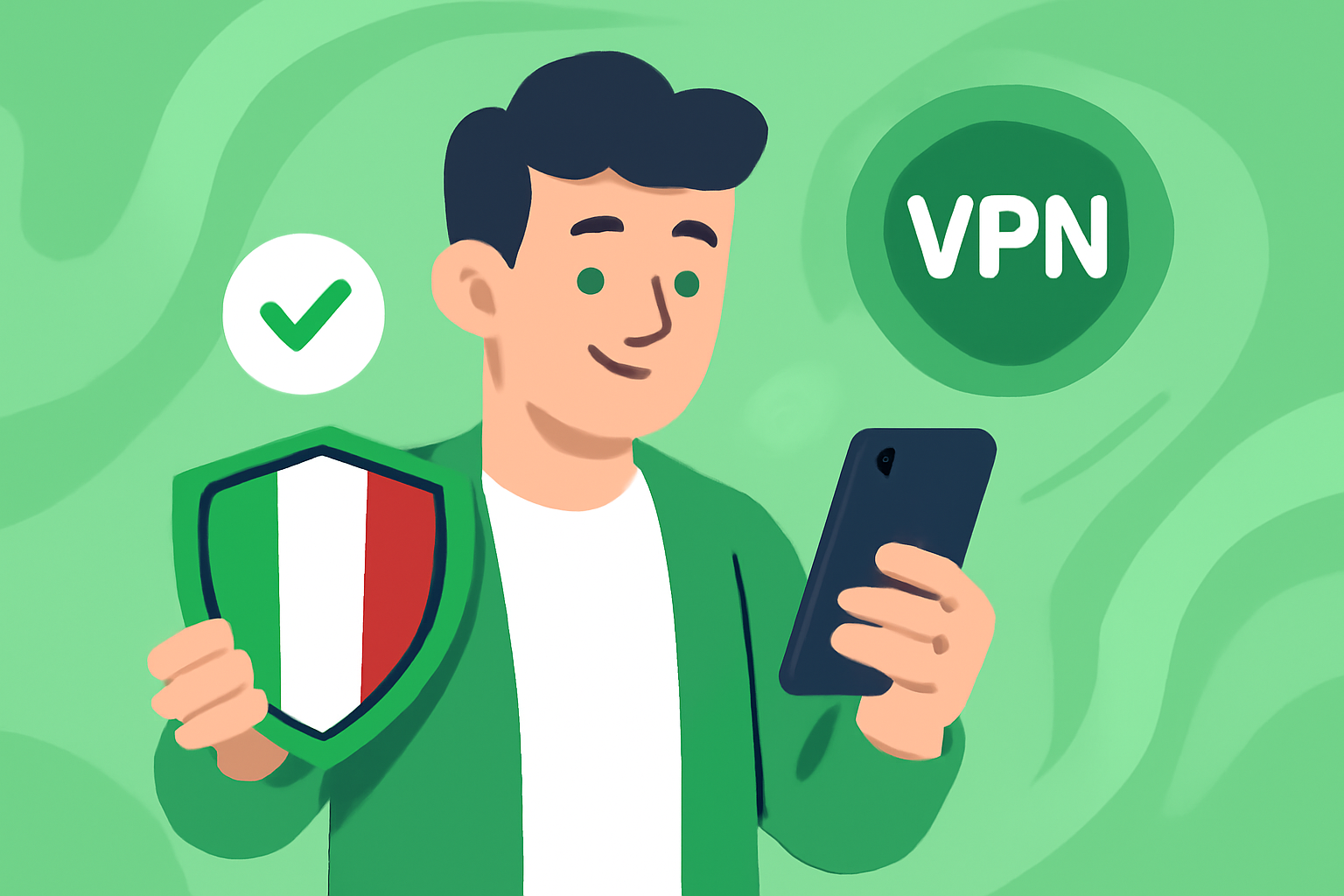 korleis velje den beste VPN Italia for Android - VPN Italia illustrasjon