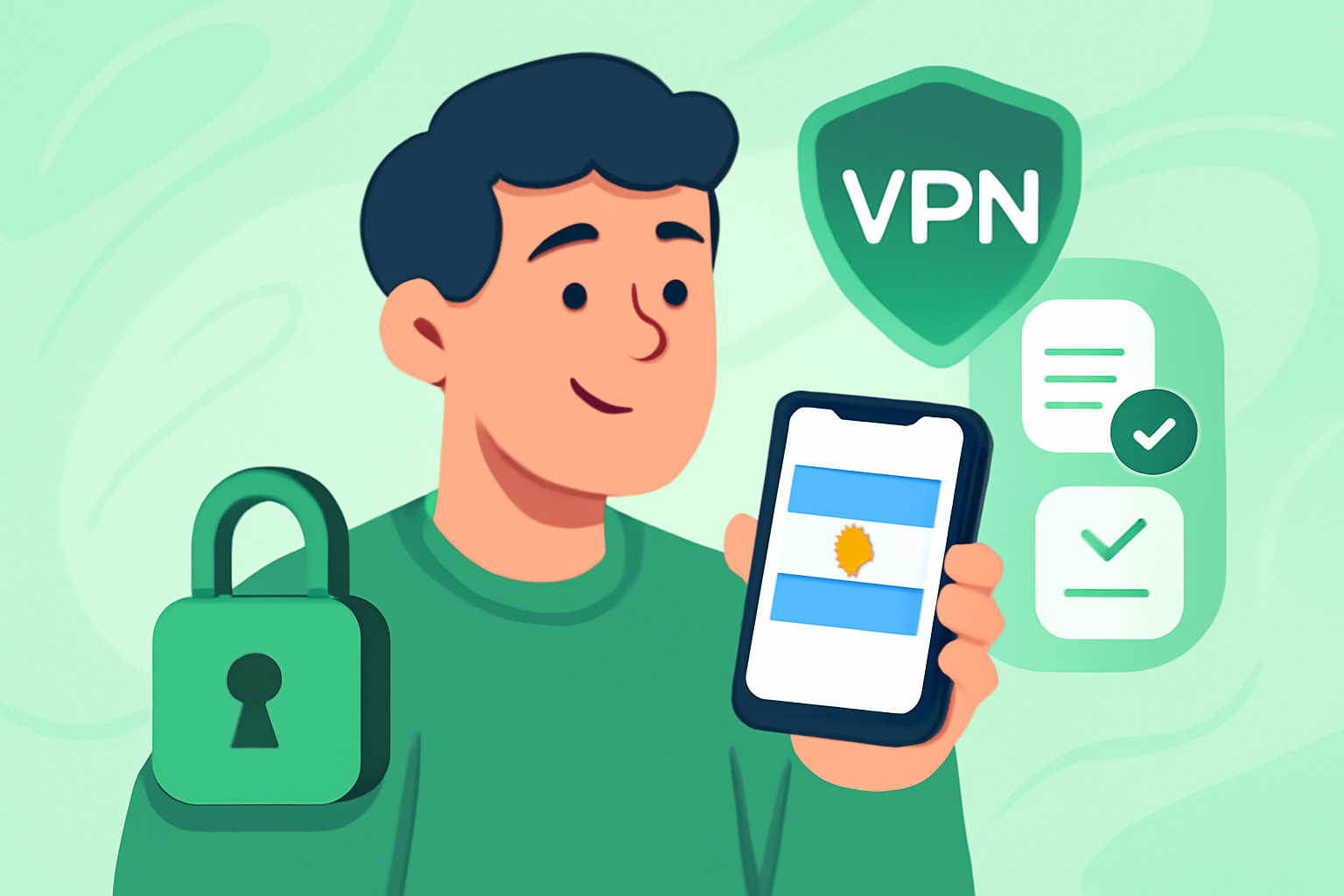 Top VPN-Optionen für Streaming und Privatsphäre in Argentinien - VPN-Argentinien-Illustration