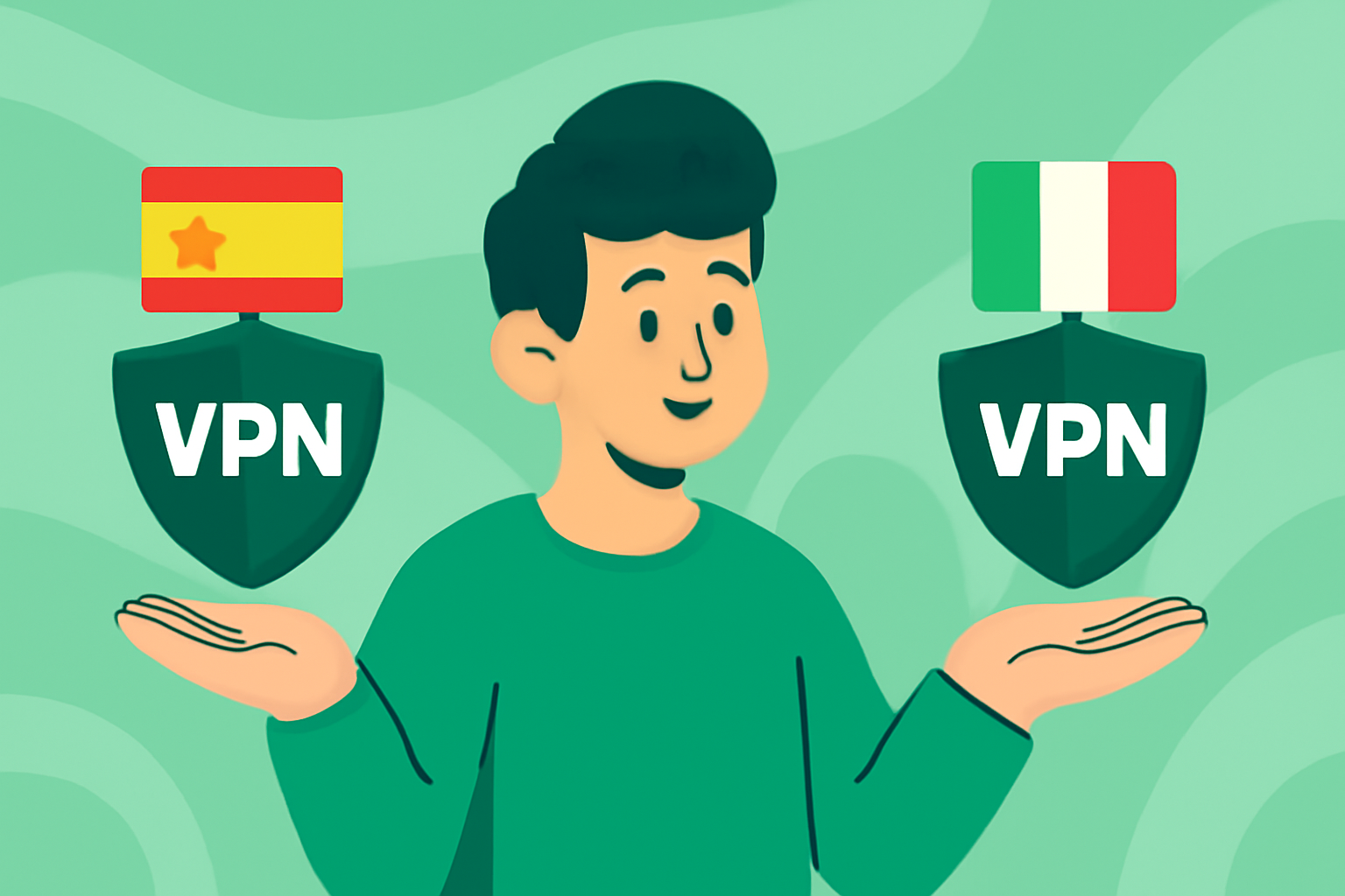 perbezaan antara VPN Sepanyol dan VPN Itali - ilustrasi VPN Sepanyol
