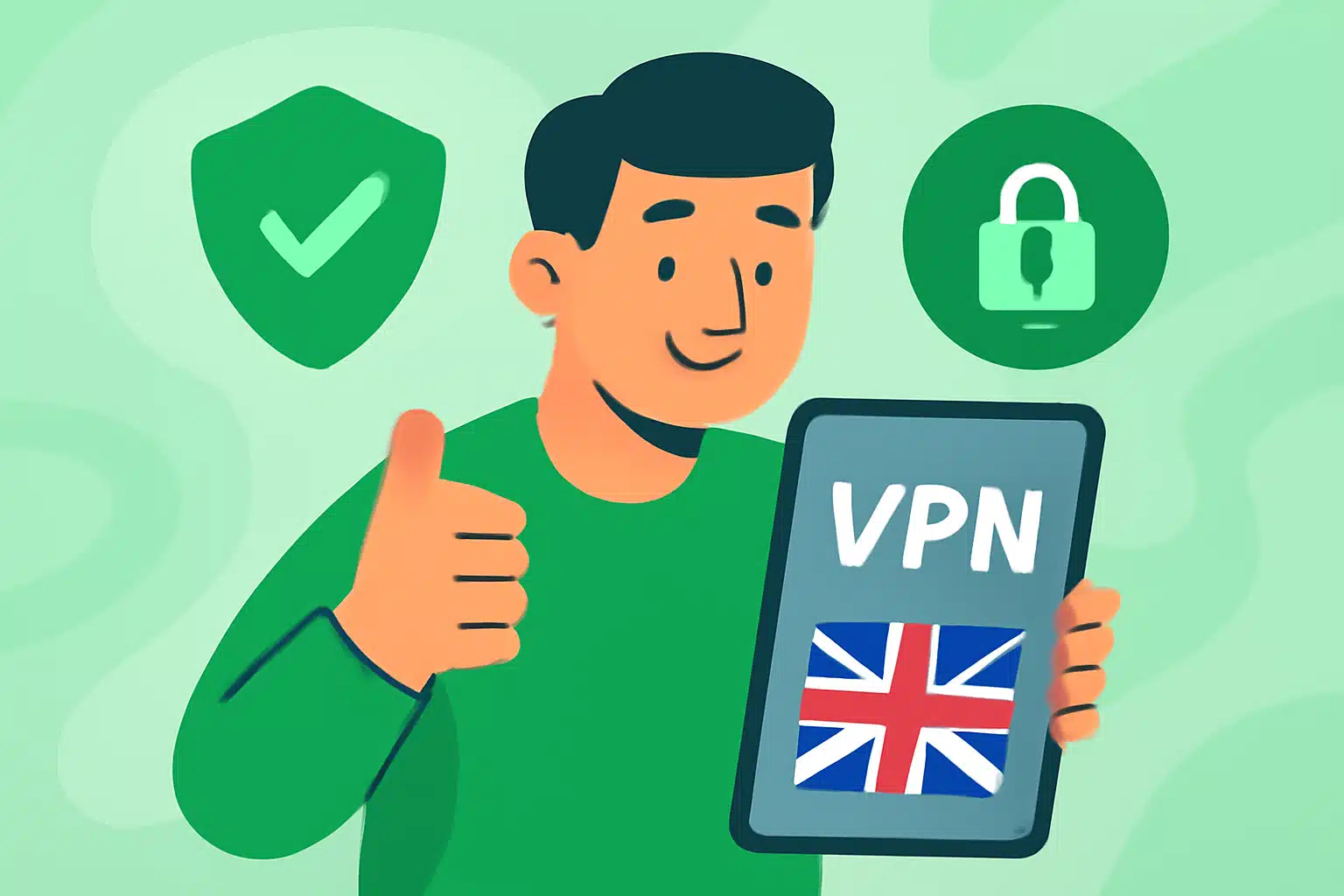 Top VPN-Optionen für sicheres Surfen bei UK-Inhalten - VPN UK Illustration