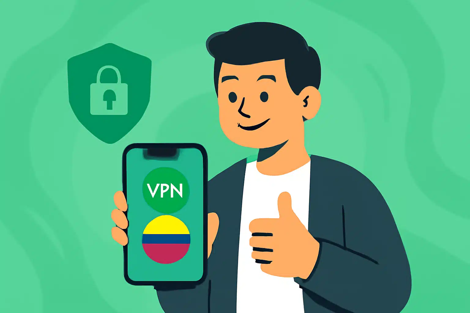 VPN Colombia guide access local content safely and easily - VPN Colombia illustration