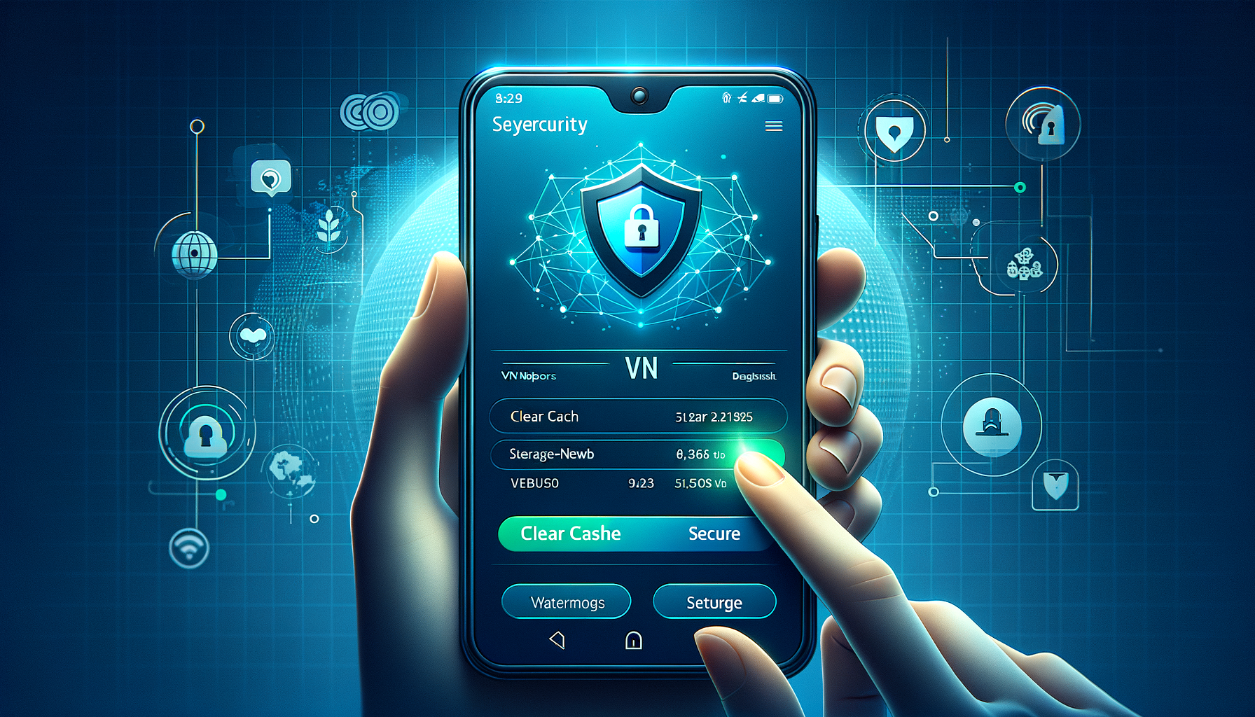 Очистка кэша и данных приложения Free VPN Grass на Android для устранения проблем с подключением