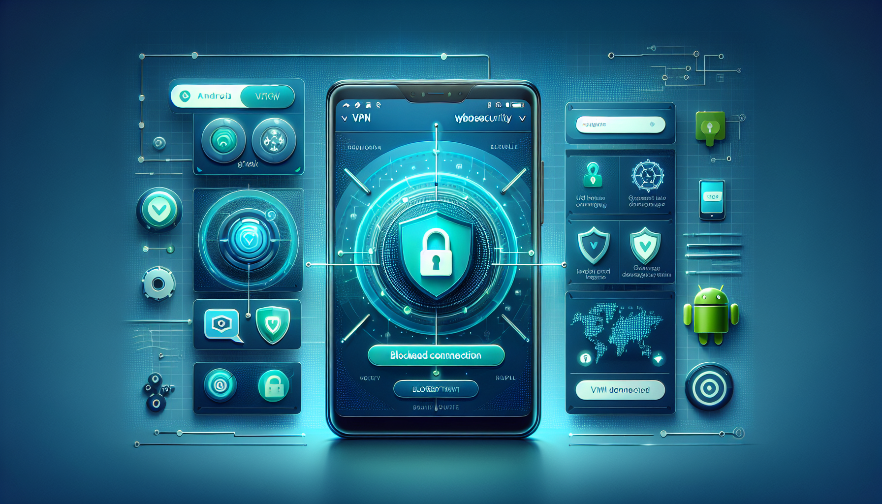 Android phone showing Free VPN Grass app with kill switch toggle enabled, kill switch Android