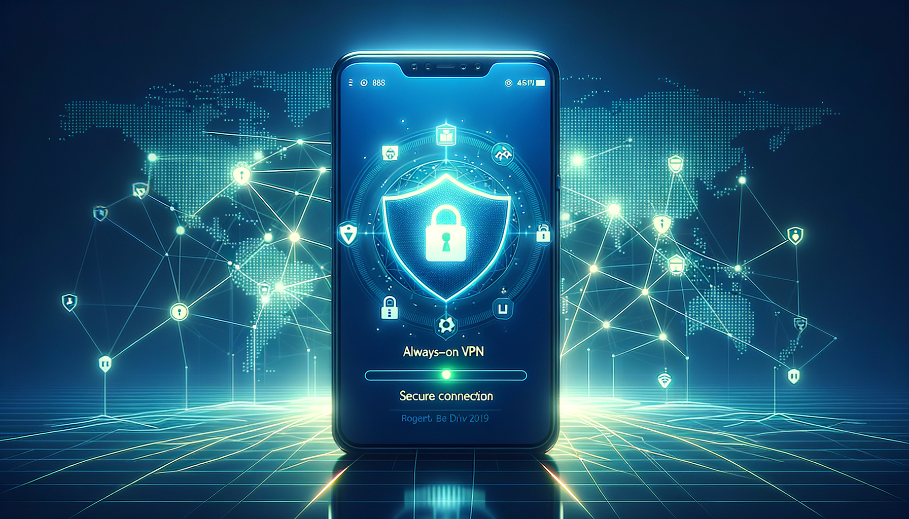 Android phone showing Free VPN Grass auto-connect and Always-on VPN toggle