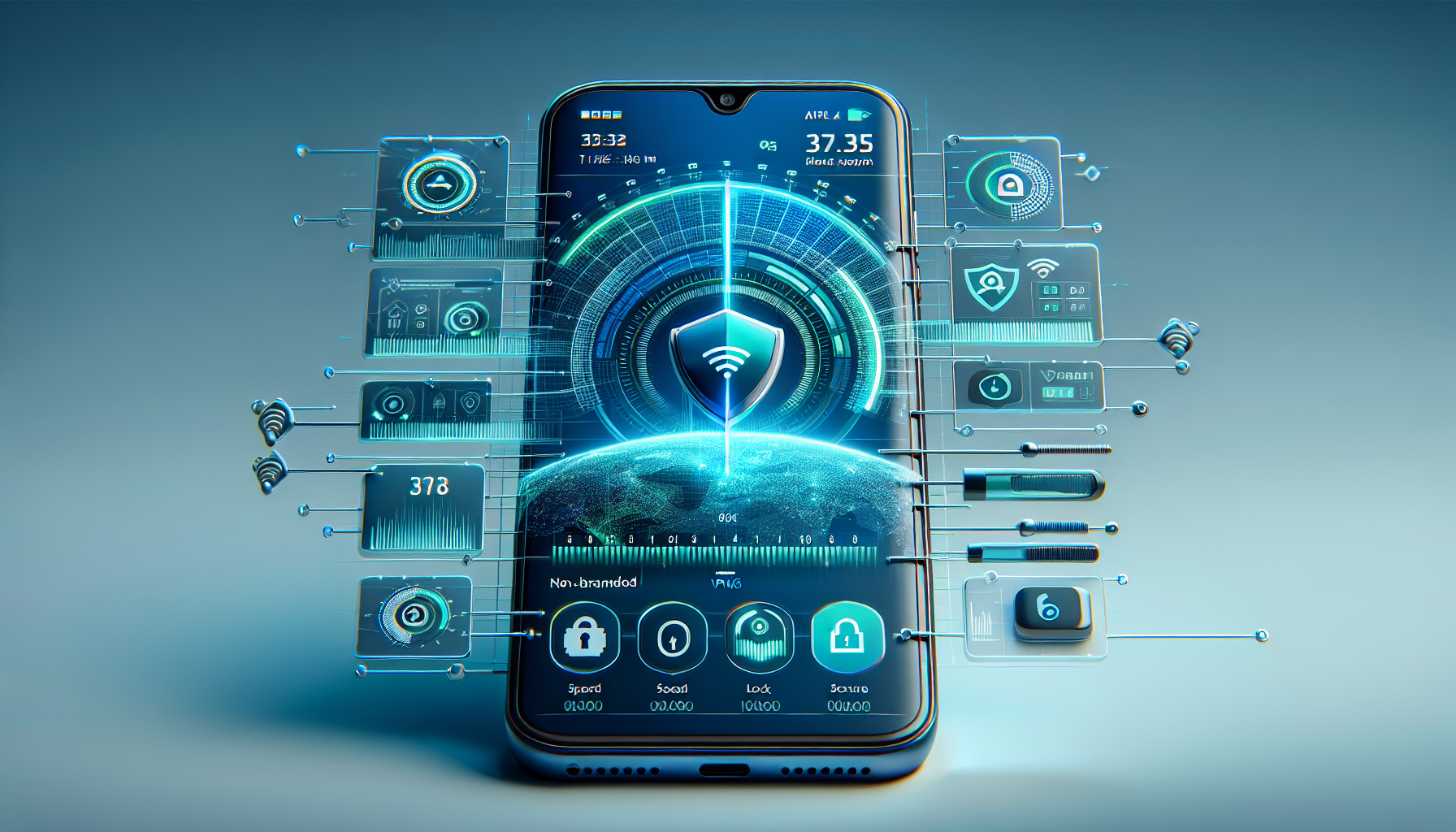 Android phone showing Free VPN Grass speed optimization on mobile data