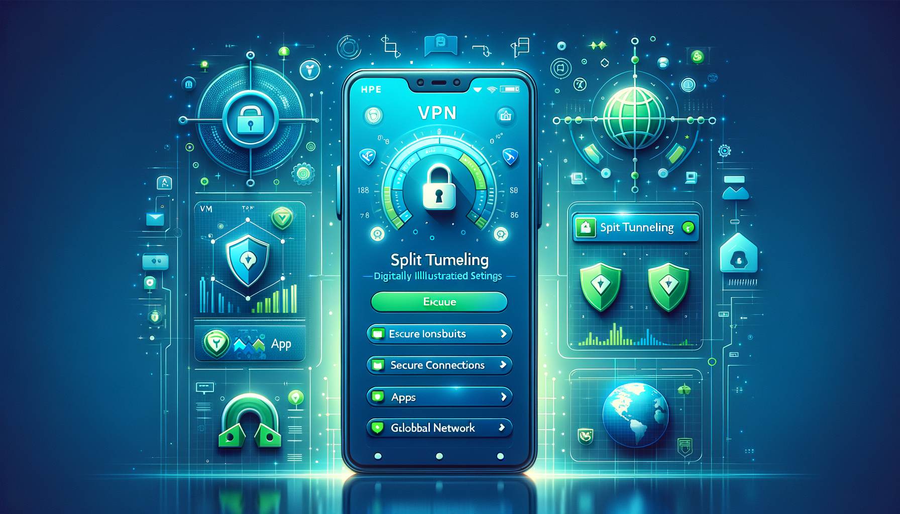 Android split tunneling beállítások a Free VPN Grass alkalmazásban, kizárt alkalmazásokkal