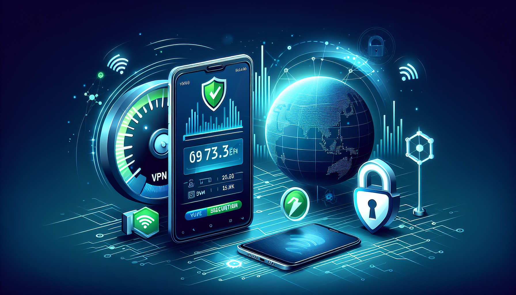 Android speed test results showing Free VPN Grass speed test and connection metrics