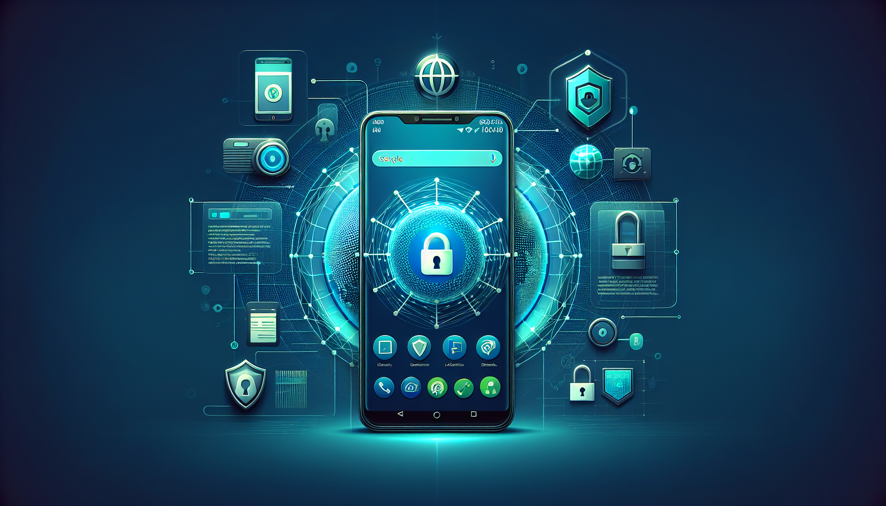 Android phone with VPN tunnel visualization showing ISP can only see encrypted connection (ISP see VPN)