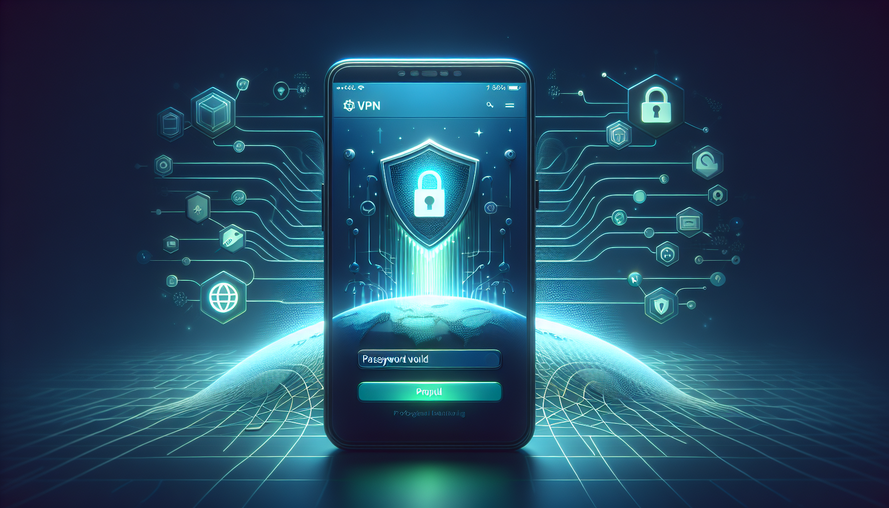 Android phone showing Free VPN Grass encryption protecting passwords (VPN encryption Android)