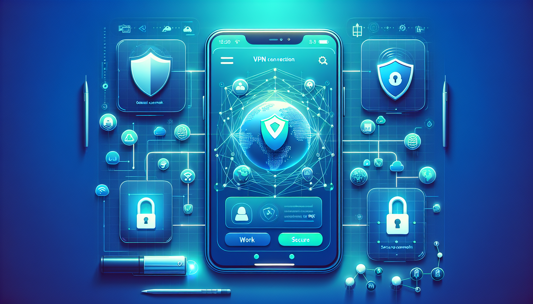 Android phone showing Free VPN Grass app with DNS leak protection visualization — DNS leak Android