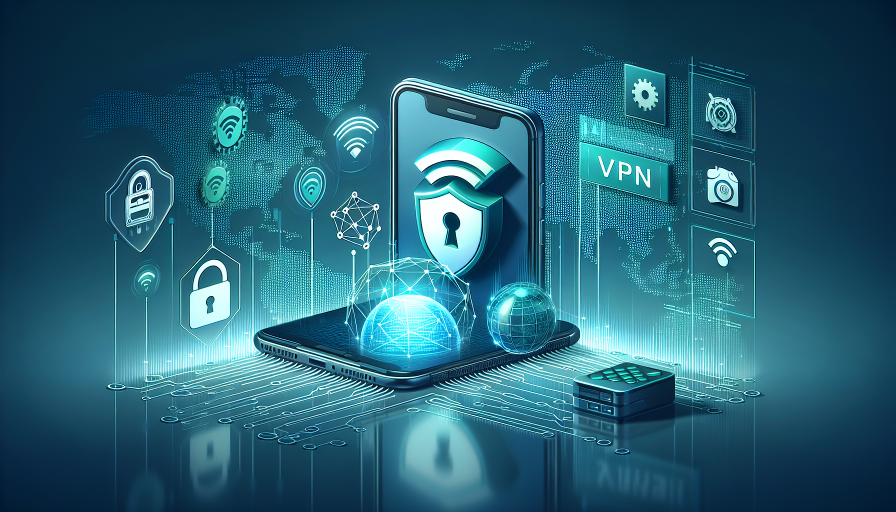 Smartphone with VPN shield and Wi‑Fi to mobile data transition illustrating VPN drops on network switch