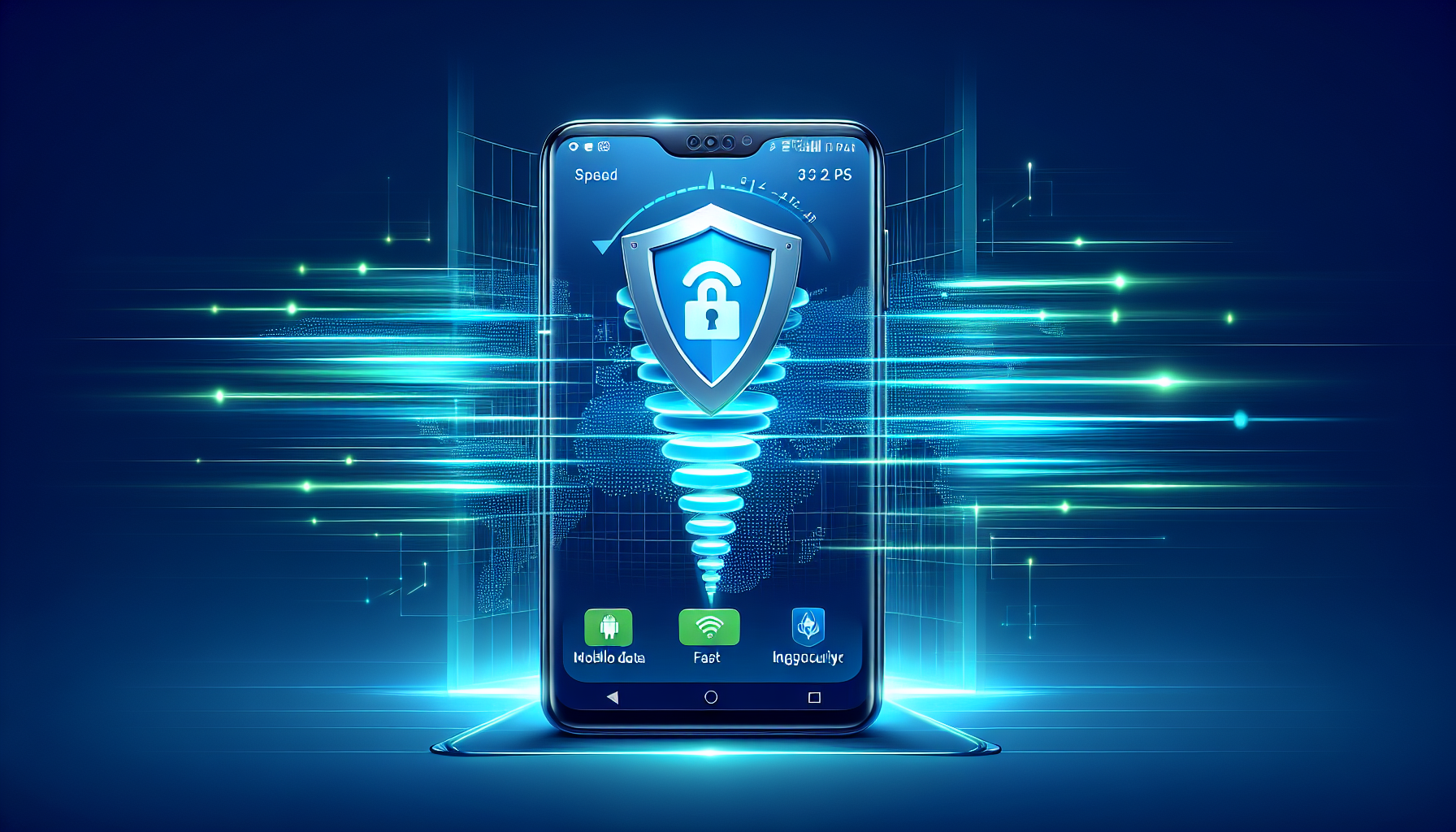Android mobile data connection with Free VPN Grass showing improved speed