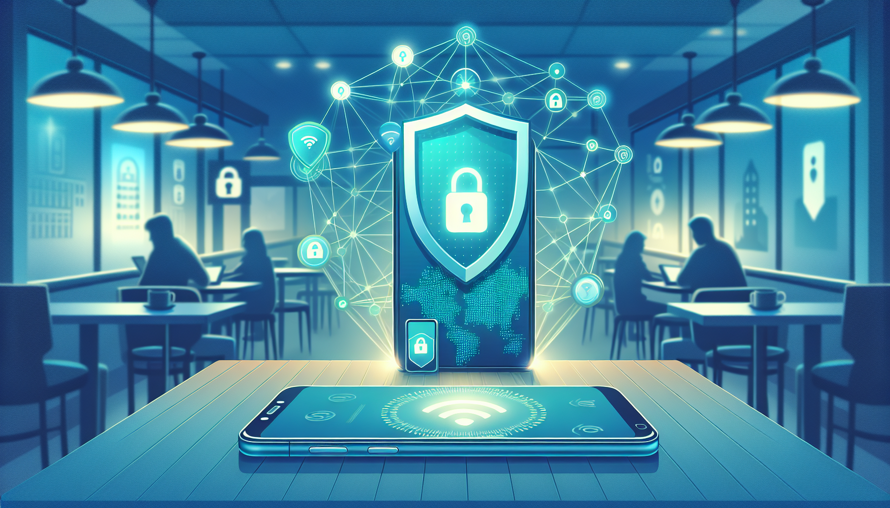 Androidos telefon VPN pajzs ikonja a biztonságos VPN-kapcsolat bemutatásával – mi az a VPN