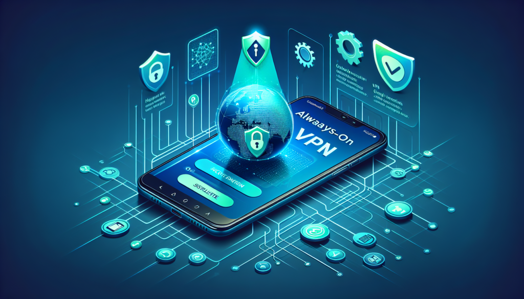 Android phone showing Always-on VPN enabled using Free VPN Grass app, secure VPN connection visualization