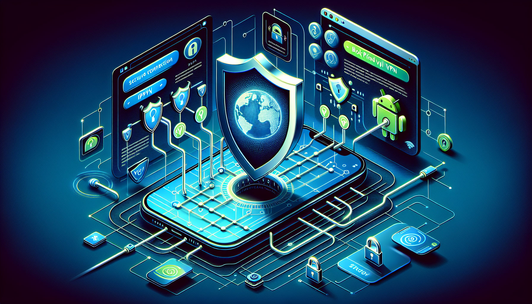 Android phone showing Free VPN Grass blocking an IPv6 leak with secure VPN connection