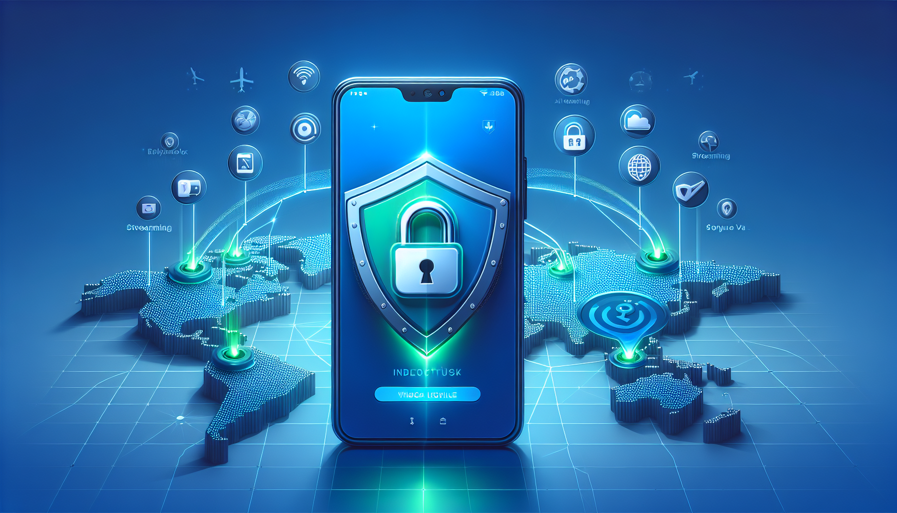 Android phone with VPN shield unlocking access to Turkey content - unblock Turkey Android