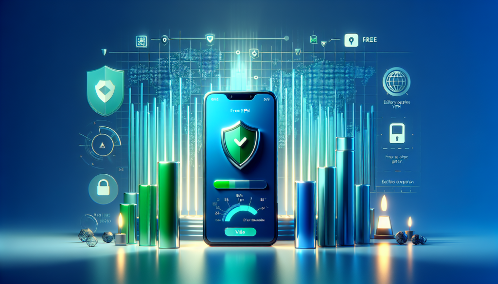 Android phone showing VPN shield and battery efficiency comparison for VPN battery usage