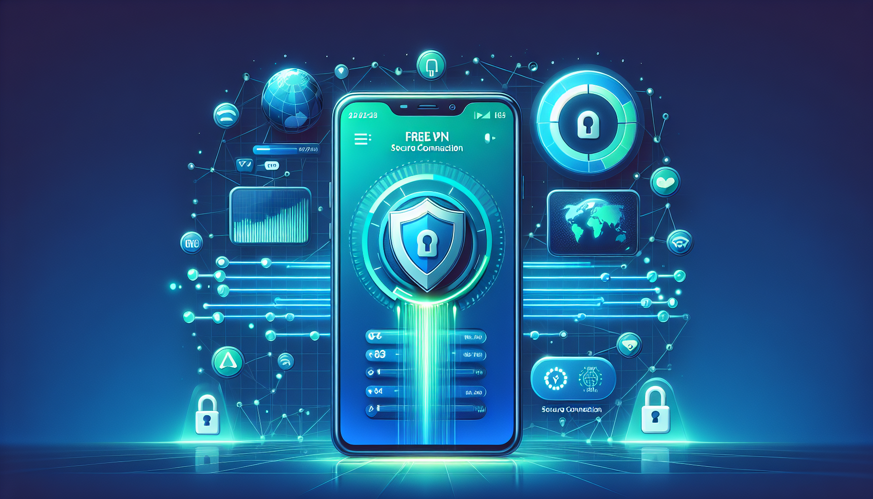 Android phone showing Free VPN Grass app and secure connection—free VPN apps comparison