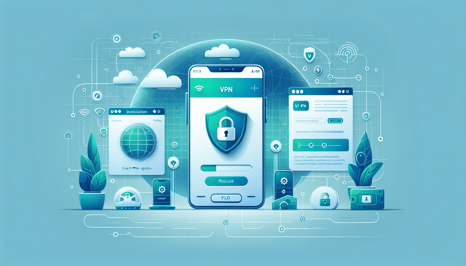 Huawei phone installing Free VPN Grass APK for secure VPN setup