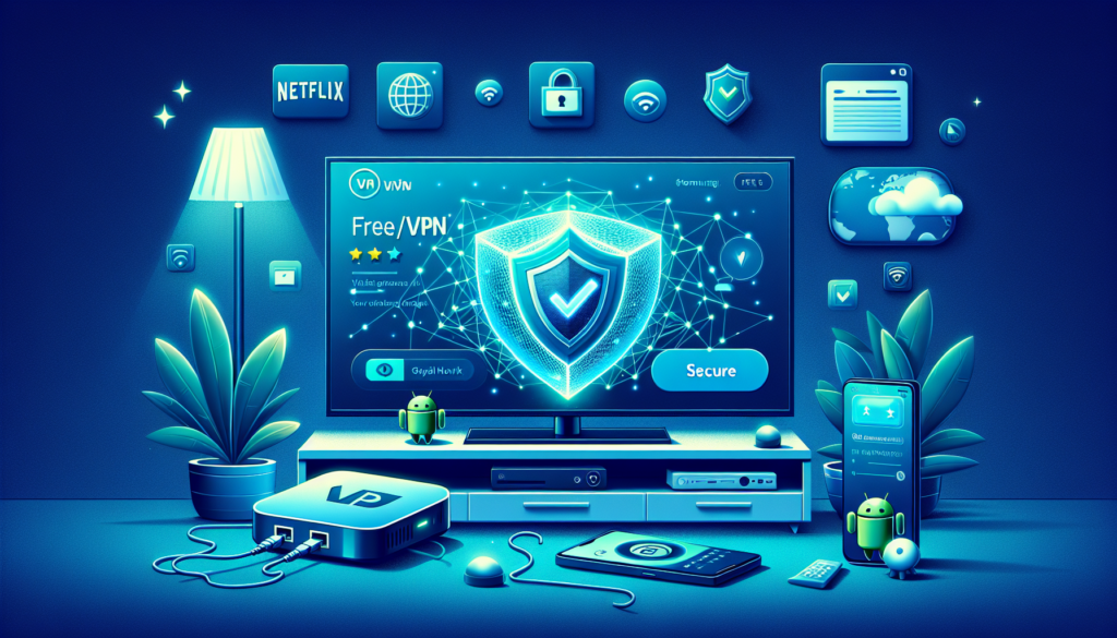 Android TV box showing Free VPN Grass app and streaming icons - Free VPN Grass Android TV setup