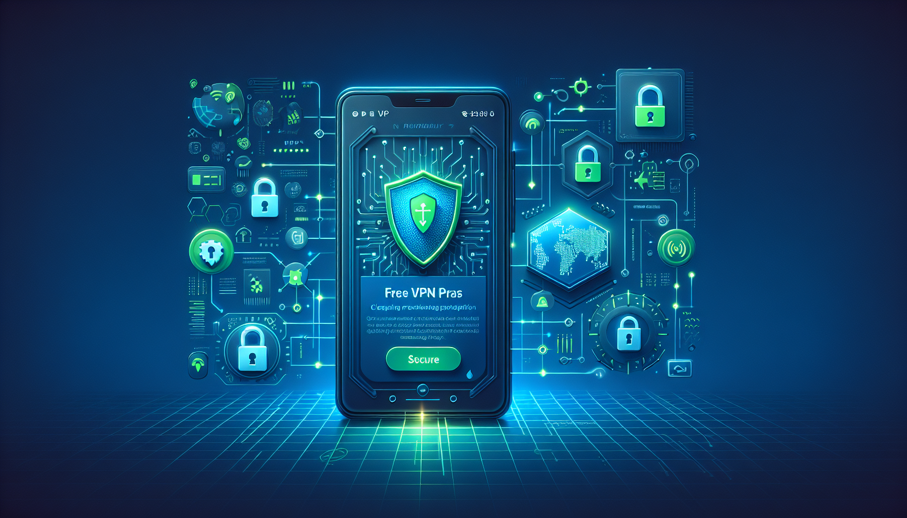 Google Pixel 8 with Free VPN Grass app open showing secure connection shield - Pixel 8 VPN setup