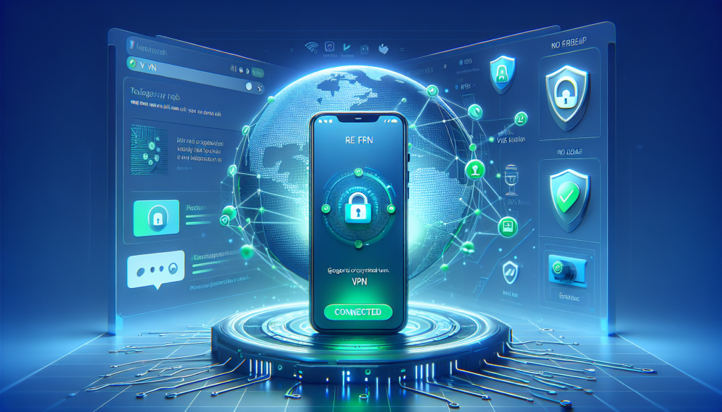 Android phone with Free VPN Grass connected and secure Telegram messaging