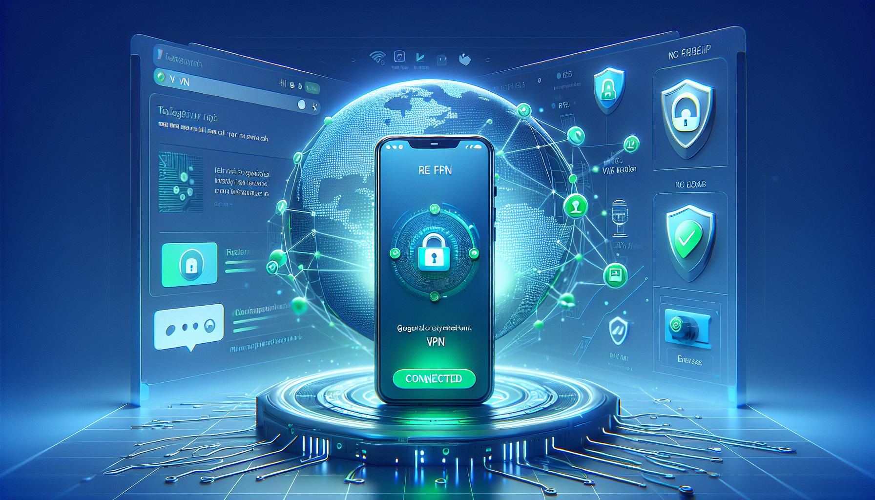 Android phone with Free VPN Grass connected and secure Telegram messaging