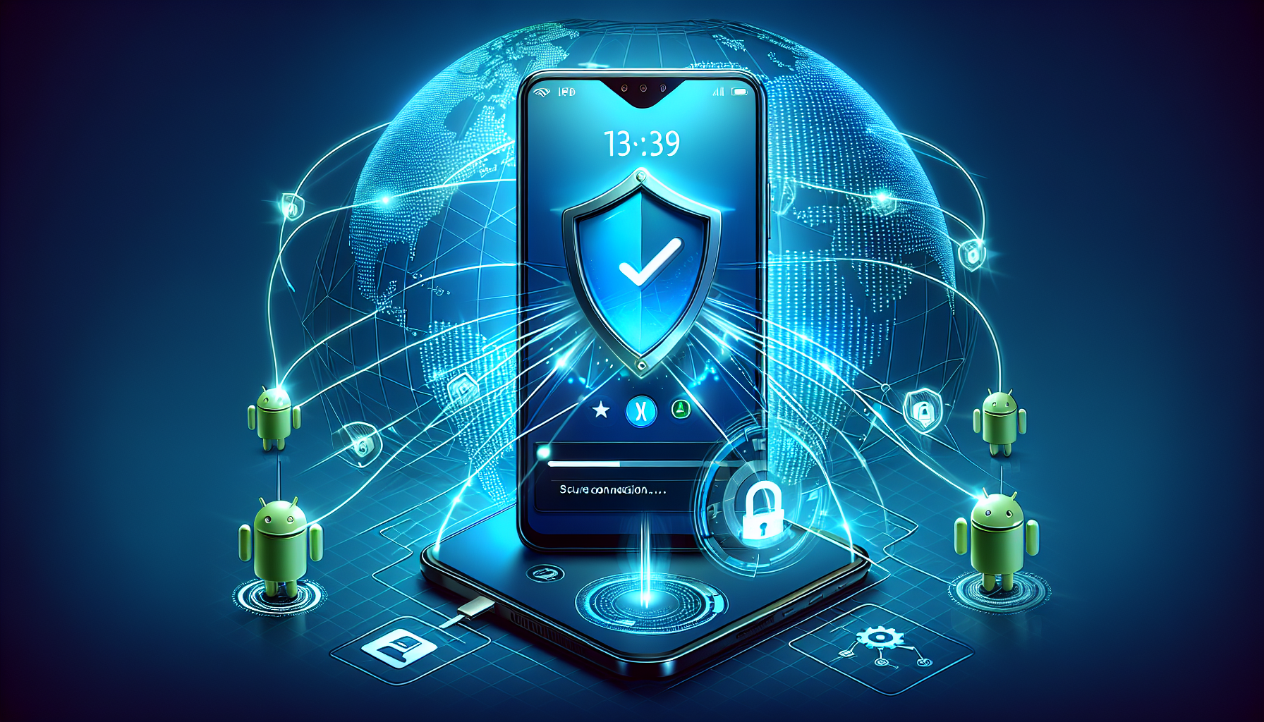 Android streaming with VPN shield icon for free VPN Android streaming