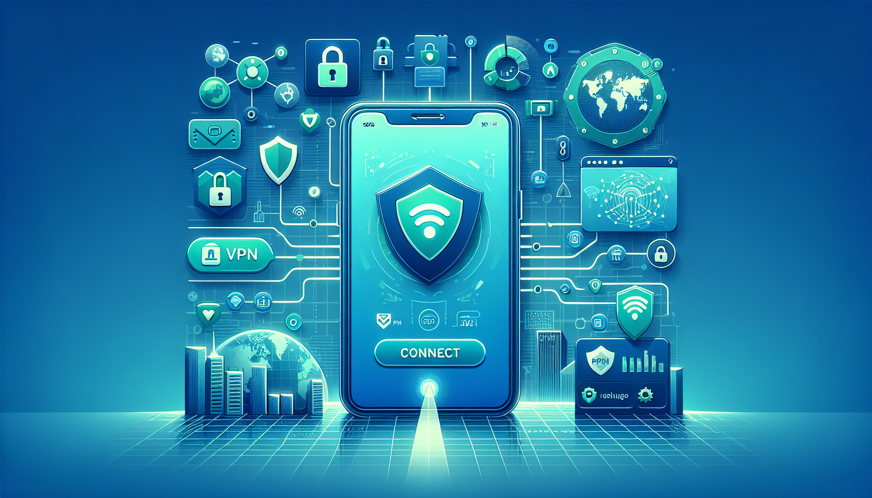 Android phone displaying Free VPN Grass app and secure VPN connection - Free VPN Grass Android tutorial