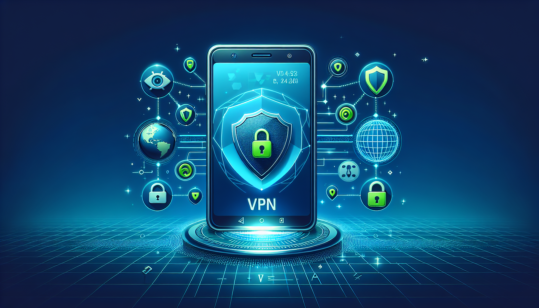 Android phone running Free VPN Grass showing secure connection and shield icon for Free VPN Grass security