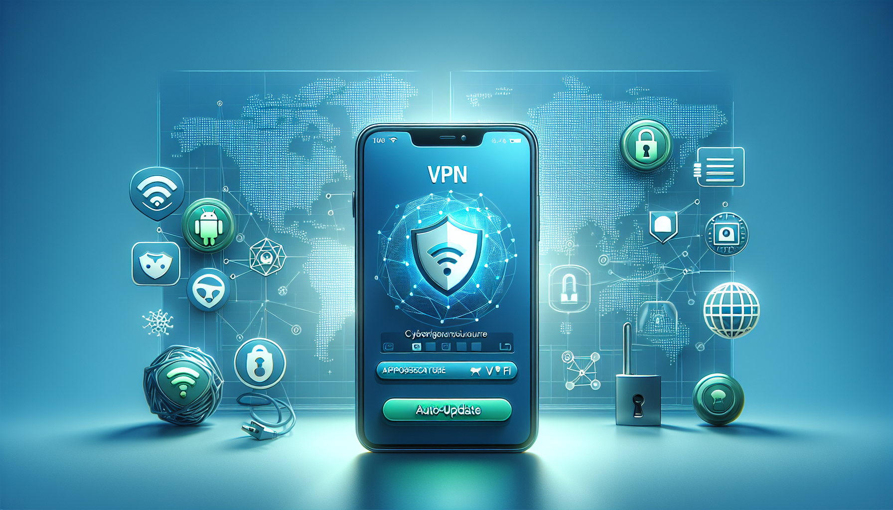 Android phone showing Google Play auto-update toggle for Free VPN Grass app