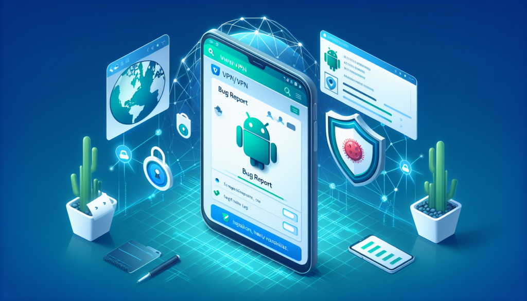 Android bug report screen for Free VPN Grass with logs and screenshots
